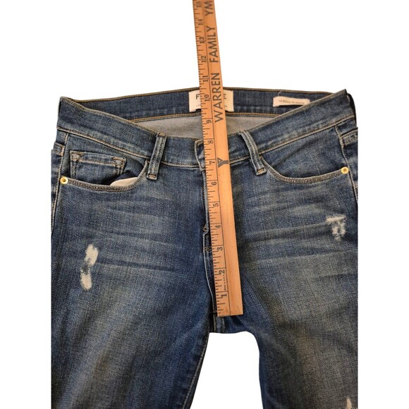 FRAME le Skinny de Jeanne Distressed Dark Wash Jeans Stretch Denim Jeans Sz 26 - Picture 4 of 7